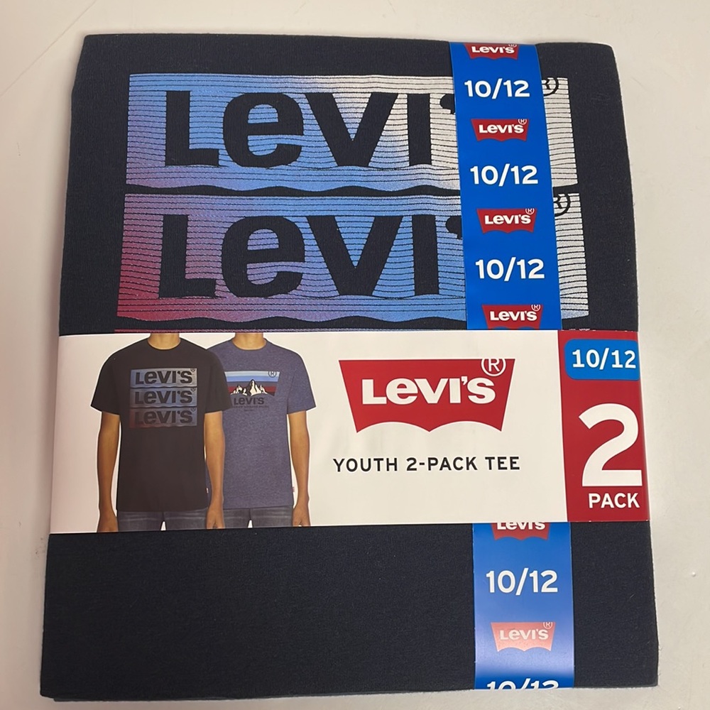 NWT Boys Youth 2 Pack Levi's Graphic Tshirts Size 10/12